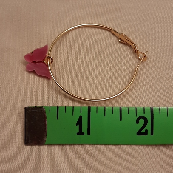 Acrylic Butterfly Hoop Earrings - Picture 12 of 12